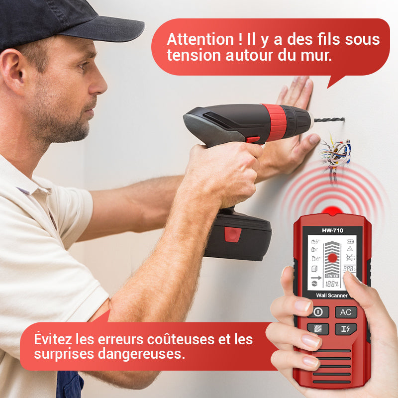 Détecteur mural portable multifonction