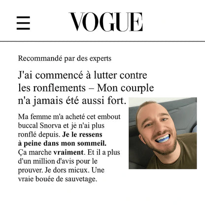 Embout buccal anti-ronflement médical, discret et confortable